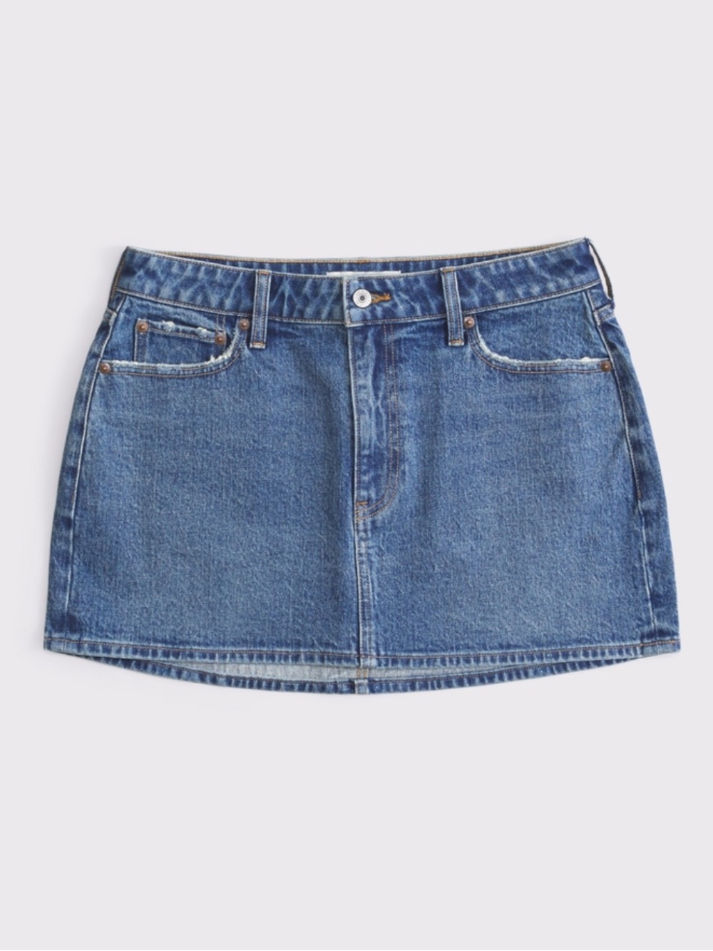 NWT Abercrombie & Fitch Curve Love Mid Rise Denim Mini Skirt - 36 (22)